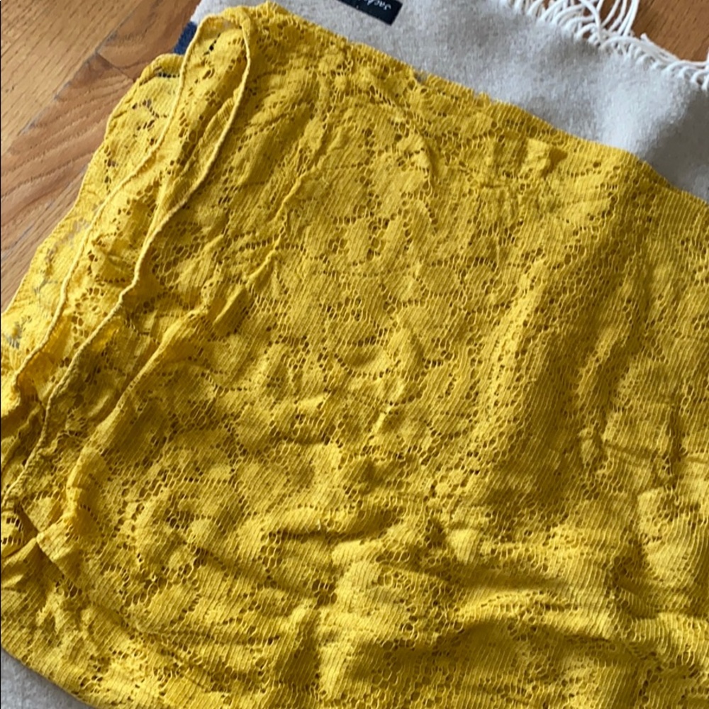 Vintage lace fabric. Mustard.